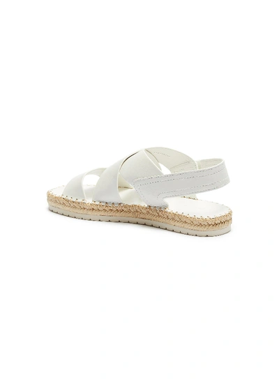 Shop Vince 'tension' Cross Strap Leather Espadrille Sandals In Ivory