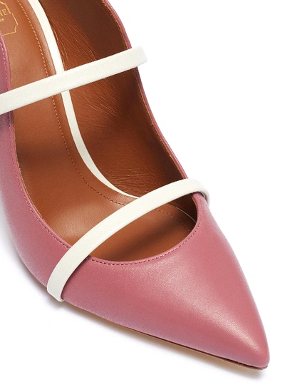 Shop Malone Souliers 'maureen' Strappy Leather Mules In Rose / Cream