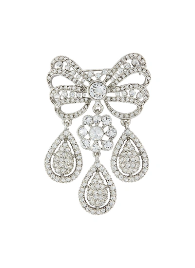 Shop Kenneth Jay Lane Glass Crystal Chandelier Drop Bow Brooch