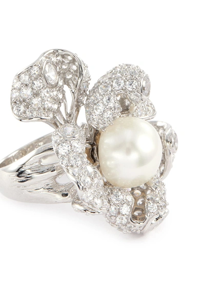 Shop Anabela Chan 'mini Blossom' Diamond Freshwater Pearl Floral Ring