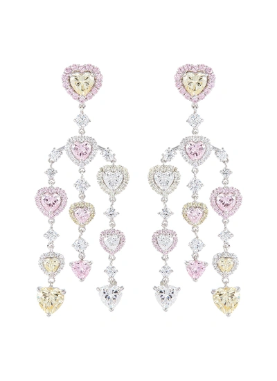 Shop Anabela Chan 'heart Chandelier' Diamond Gemstone Drop Earrings In Multi-colour