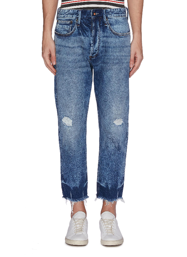 Denham LetOut Cuff Ripped Cropped Jeans ModeSens