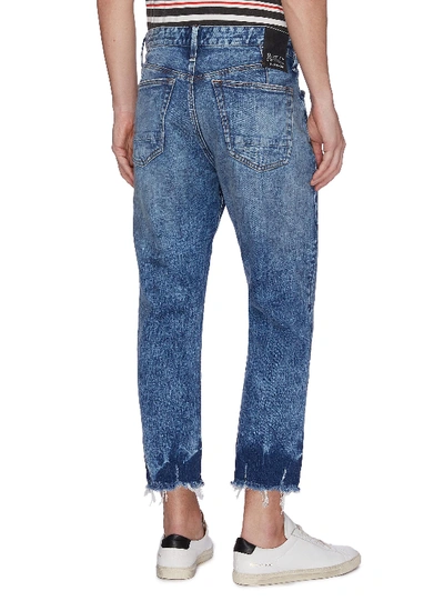 Shop Denham Let-out Cuff Ripped Cropped Jeans