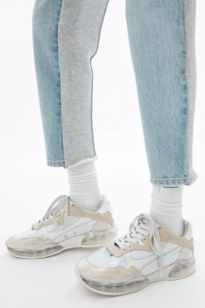 Shop Alexander Wang Ride Clash Tapered Denim Jean In Bleach/lt H Grey