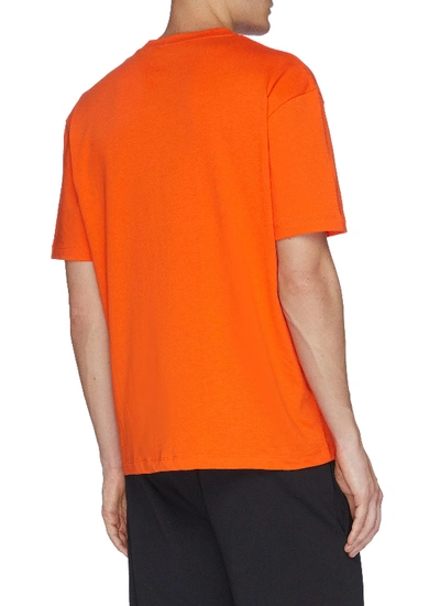 Shop Mcq By Alexander Mcqueen 'mcq Chester Monster' Velvet Flock Print T-shirt In Bright Orange