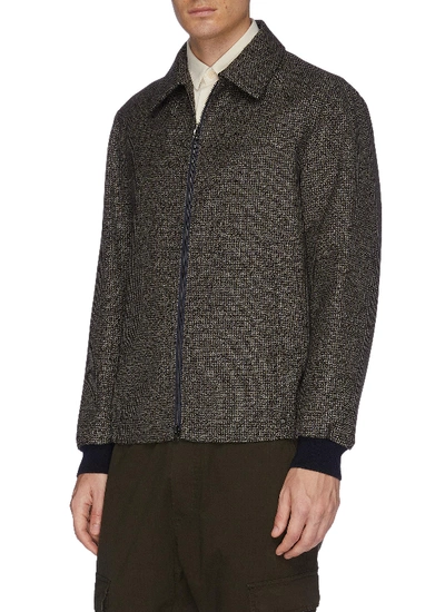 Shop Barena Venezia Virgin Wool Houndstooth Shirt Jacket