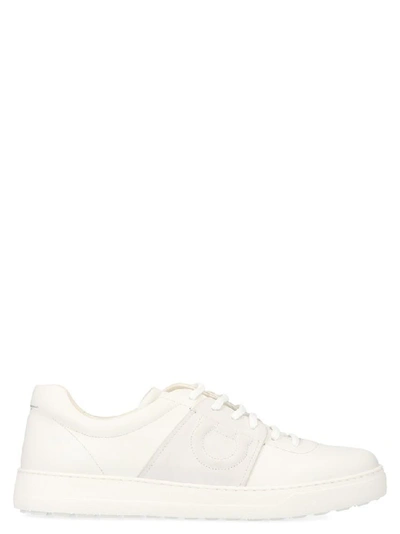 Shop Ferragamo Salvatore  Logo Sneakers In White
