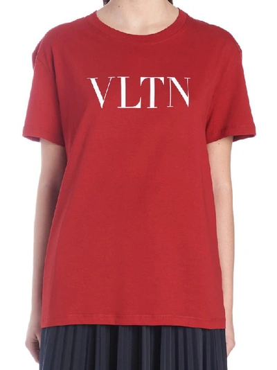 Shop Valentino Vltn Logo Print T In Red