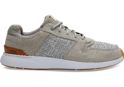Shop Toms Drizzle Suede Mini Stripe Jersey Mix Mens Arroyo Sneakers Shoes In Grey