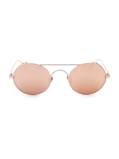 Shop Linda Farrow 427 C3 51mm Aviator-style Sunglasses In Rose Gold