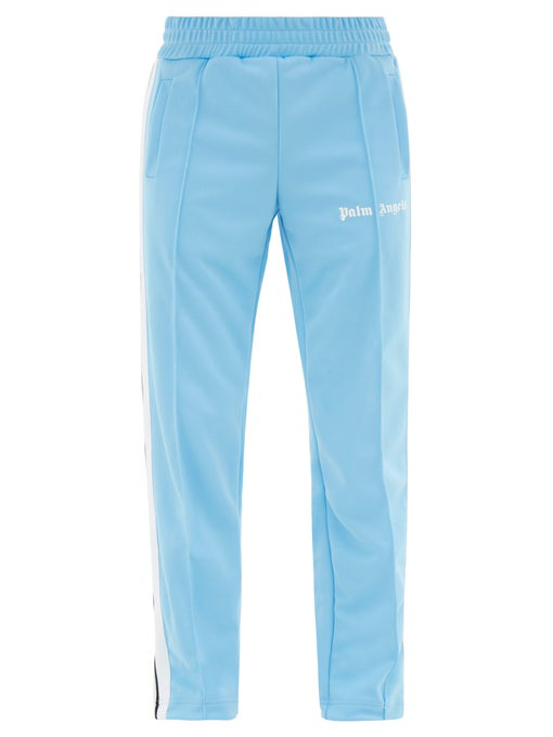 light blue track pants