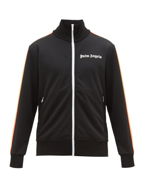 Palm Angels Logo-Print Jersey Track Jacket In Black | ModeSens