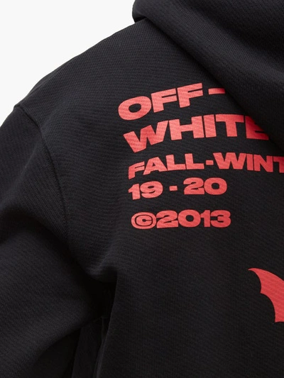 Off-white Bats-print Cotton Hooded Sweatshirt In Black | ModeSens