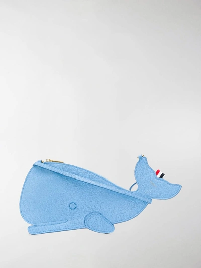 Shop Thom Browne Whale Icon Flat Clutch In Blue