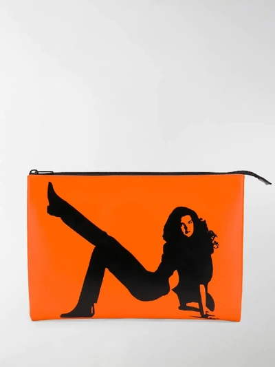 Shop Calvin Klein Jeans Est.1978 1978 Icon Clutch Bag In Orange