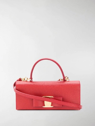 Shop Ferragamo Vara Bow Mini Bag In Red
