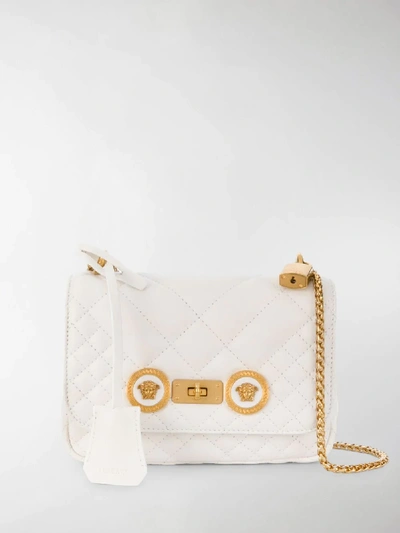 Shop Versace Small Icon Shoulder Bag In White