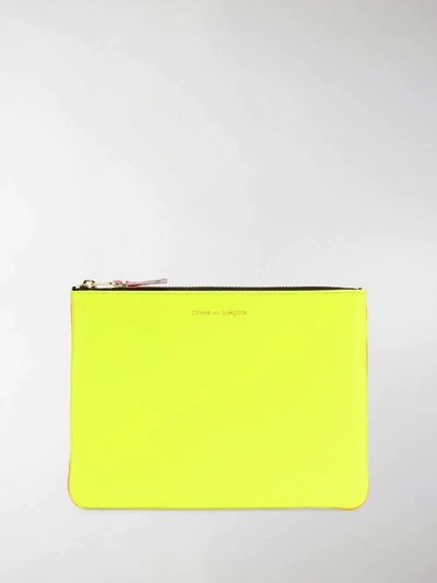 Shop Comme Des Garçons Super Fluo Clutch Wallet In Yellow