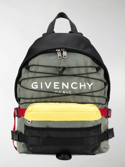 Shop Givenchy Logo Backpack In Grey