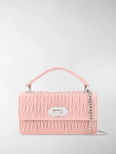 Shop Miu Miu Miu Cleo Matelassé Bag In Pink
