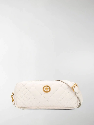Shop Versace Quilted Belt Bag In White
