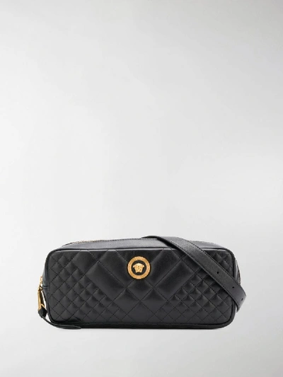 Shop Versace Quilted Belt Bag In Black