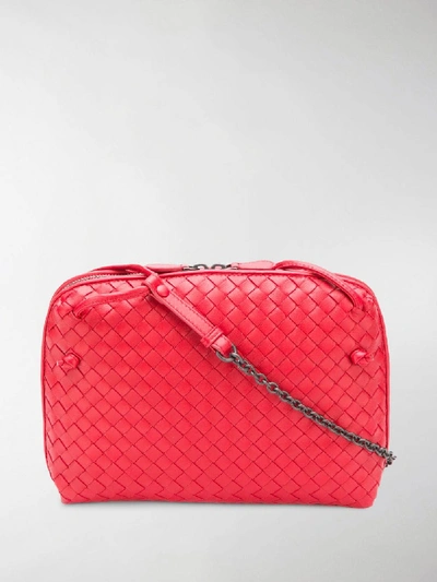 Shop Bottega Veneta Nodini Small Shoulder Bag In Red