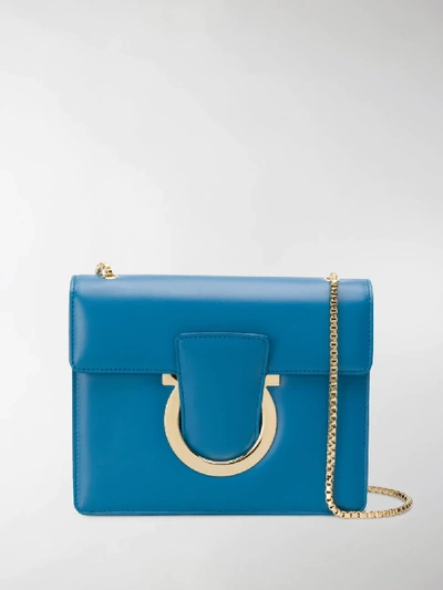 Shop Ferragamo Thalia Shoulder Bag In Blue