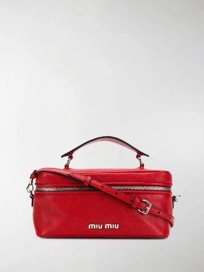 Shop Miu Miu Top Handle Shoulder Bag In Red