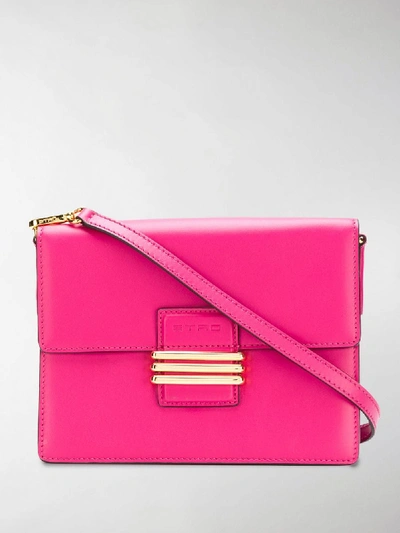 Shop Etro Embroidered Strap Cross-body Bag In Pink