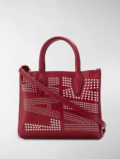 Shop Lanvin Nano Logo Crossbody Bag In Red