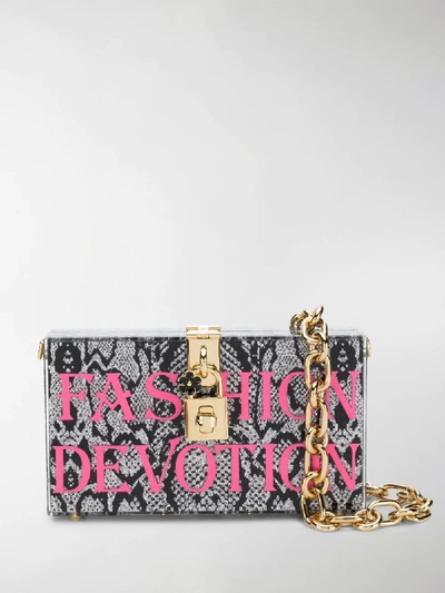 Shop Dolce & Gabbana Fashion Devotion Box Clutch In Black