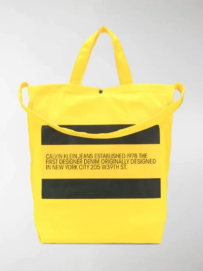 Shop Calvin Klein Jeans Est.1978 1978 Logo Tote Bag In Black