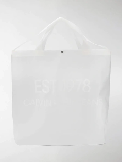 Shop Calvin Klein Jeans Est.1978 1978 Large Logo Print Tote In White