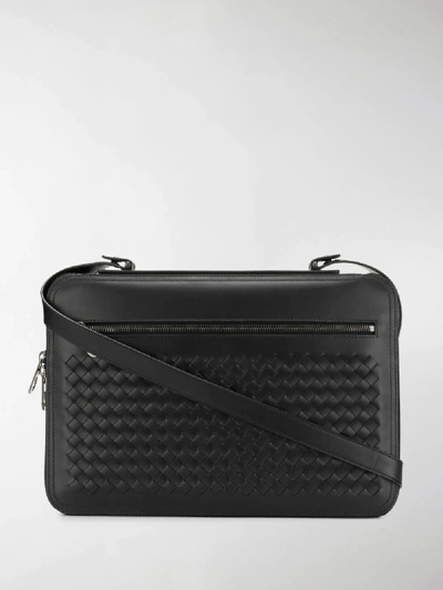 Shop Bottega Veneta Intrecciato Weave Briefcase In Black