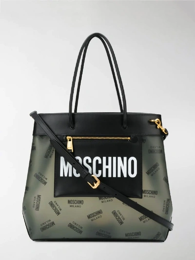 Shop Moschino Medium Logo Shopper Bag In Black