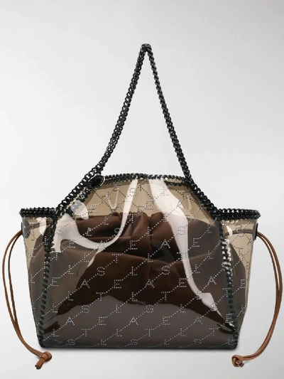 Shop Stella Mccartney Falabella Monogram Tote Bag In Brown