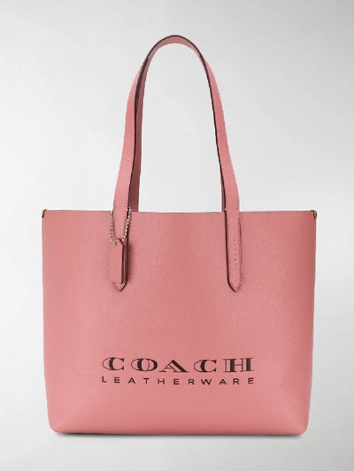 Shop Coach Logo Tote Bag In Pink