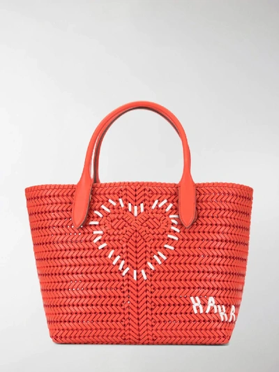 Shop Anya Hindmarch Large Heart Neeson Tote In Red