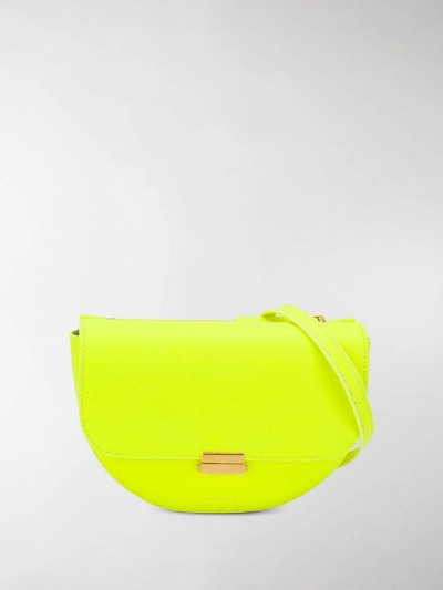 Shop Wandler Neon Yellow Anna Flap-top Leather Belt Bag