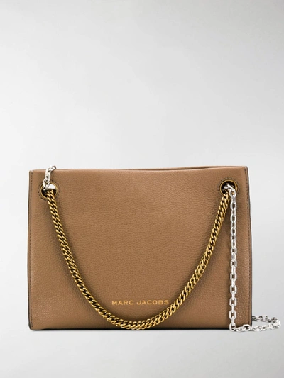 Shop Marc Jacobs Double Chain Crossbody Bag In Brown