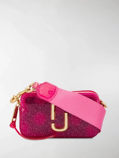 Shop Marc Jacobs Glitter Snapshot Crossbody Bag In Pink