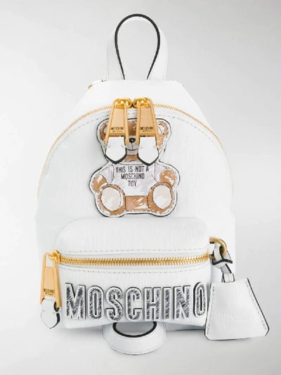 Shop Moschino Teddy Bear Backpack In White