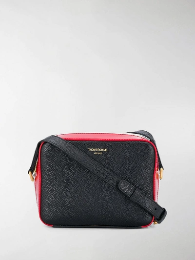 Shop Thom Browne Tricolour-stripe Crossbody Bag In Black
