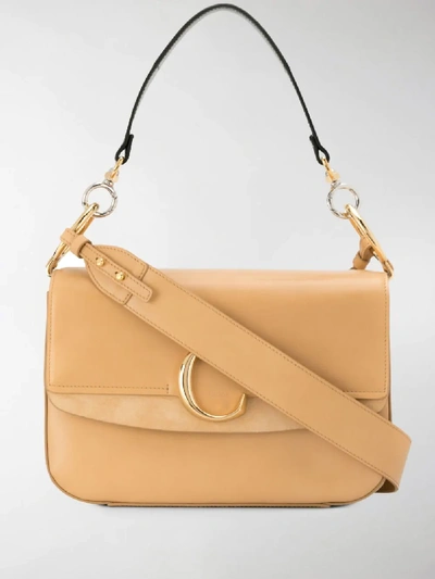 Shop Chloé C Shoulder Bag In Neutrals