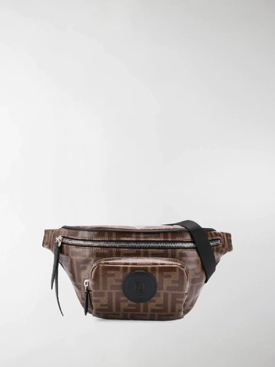 Shop Fendi Logo-print Belt Bag In Neutrals