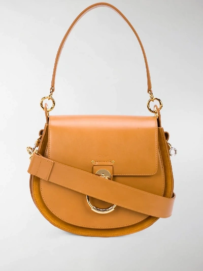 Shop Chloé Tess Large Shoulder Bag In Brown