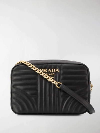 Shop Prada Small Diagramme Shoulder Bag In Black