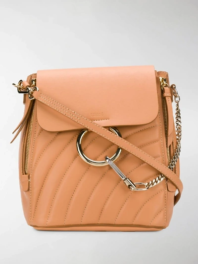 Shop Chloé Faye Small Backpack In Neutrals