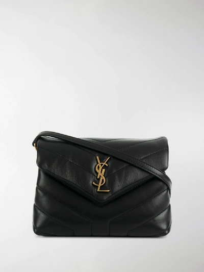 Shop Saint Laurent Toy Loulou Shoulder Bag In Black